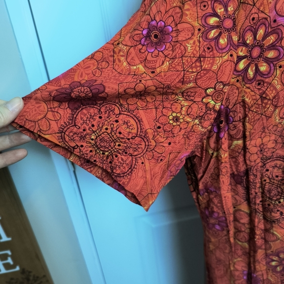 Vintage Studio C Maxi Skirt & Blouse Set Retro Floral Size 16 Rayon - Picture 3 of 10